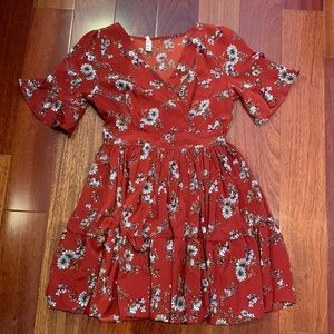 Red floral dress VINTAGE!